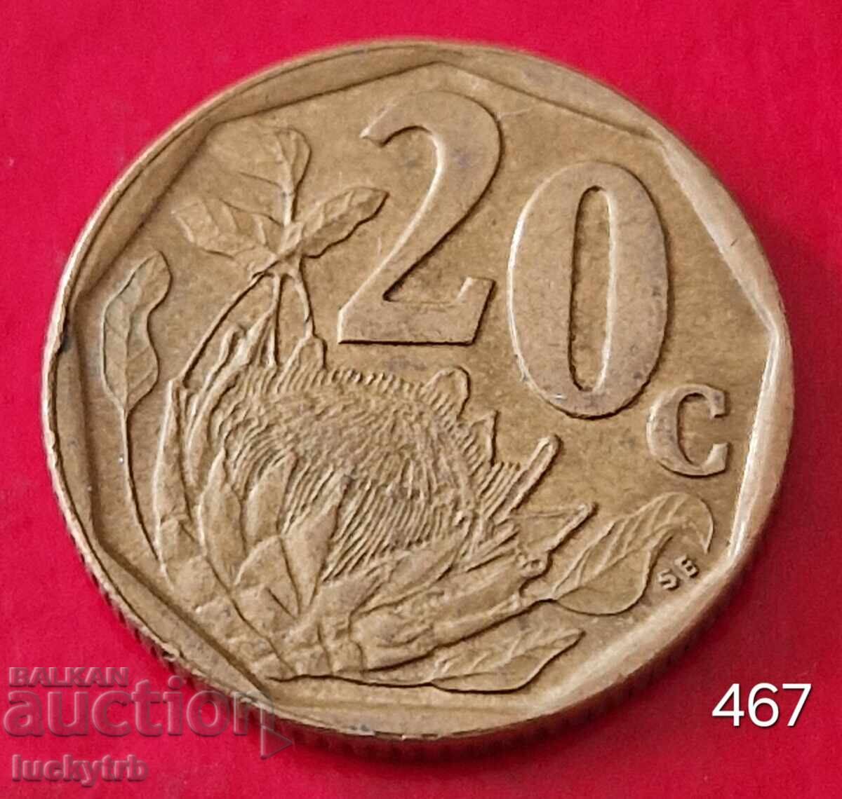20 cenți 1997 - Africa de Sud