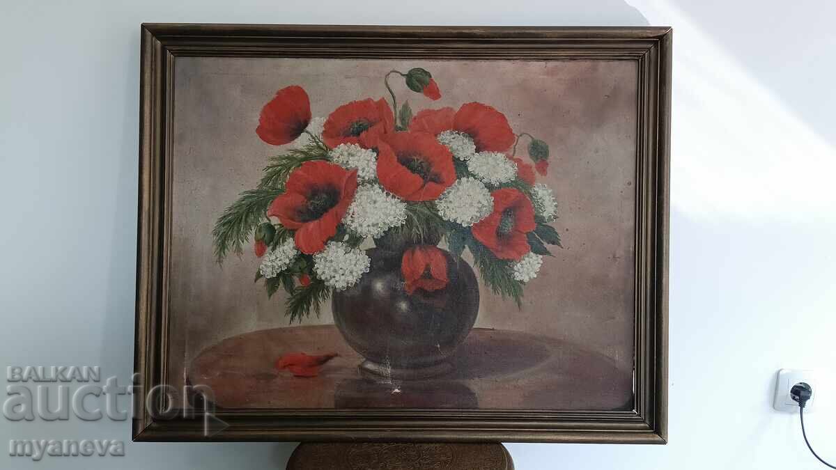 Veche pictură în ulei pe pânză în ramă de lemn cu preț € 80.00 | 156.47 BGN
