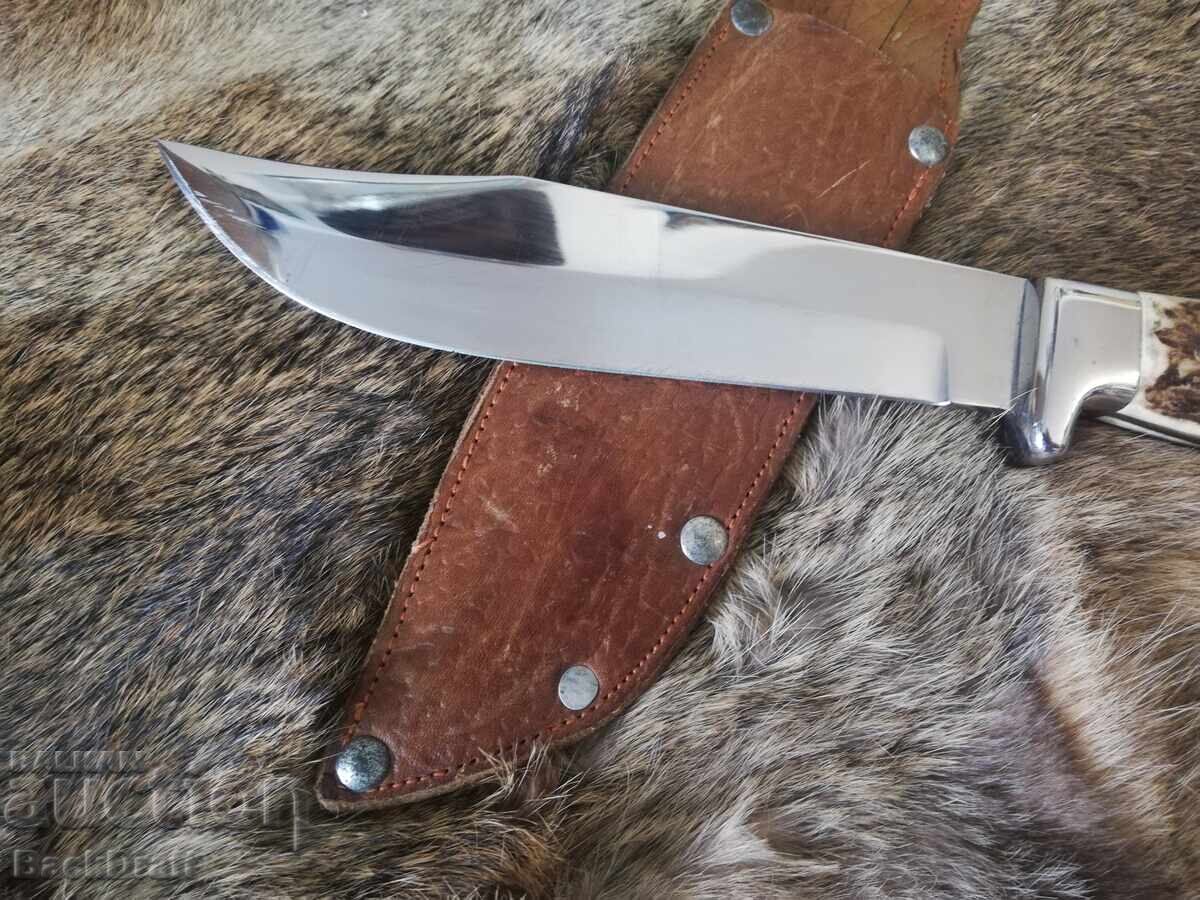 Cuțit de vânătoare bulgăresc vechi, social, VIHREN Petko Denev - orașul Gabrovo - 5