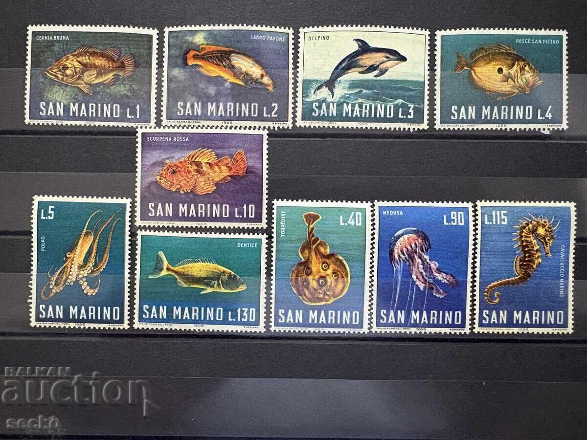 Сан Марино - Морски животни (1966) MNH