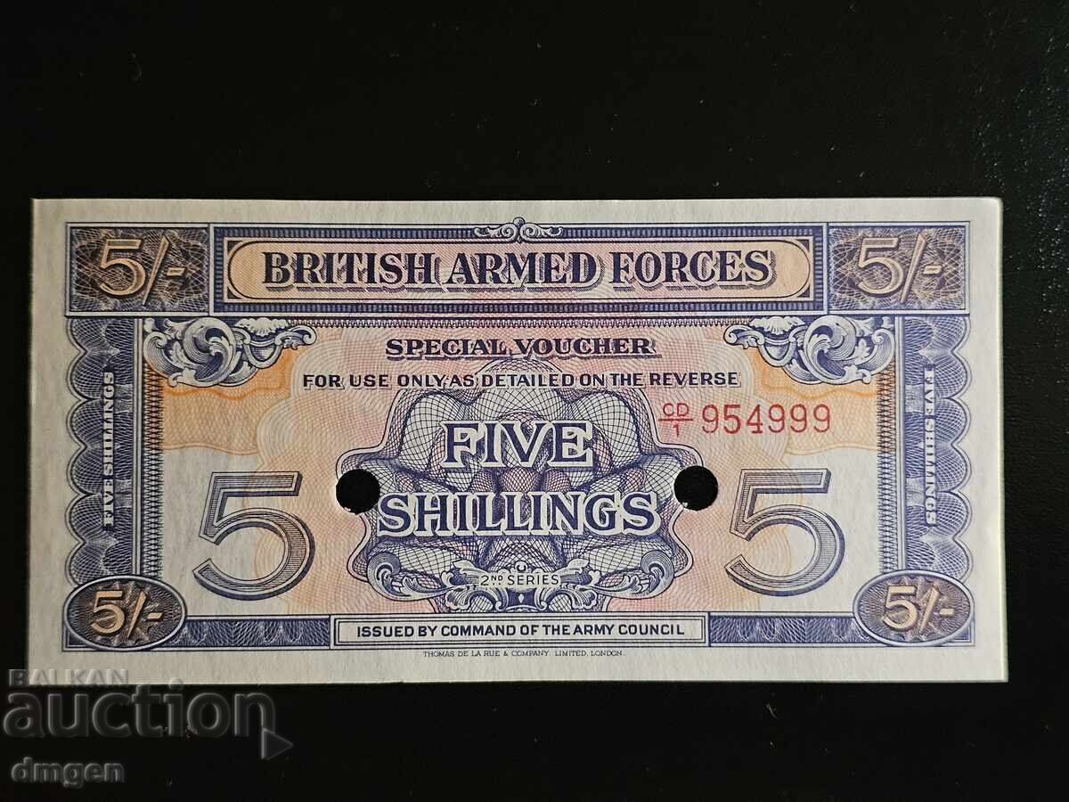 5 șilingi armata britanică UNC