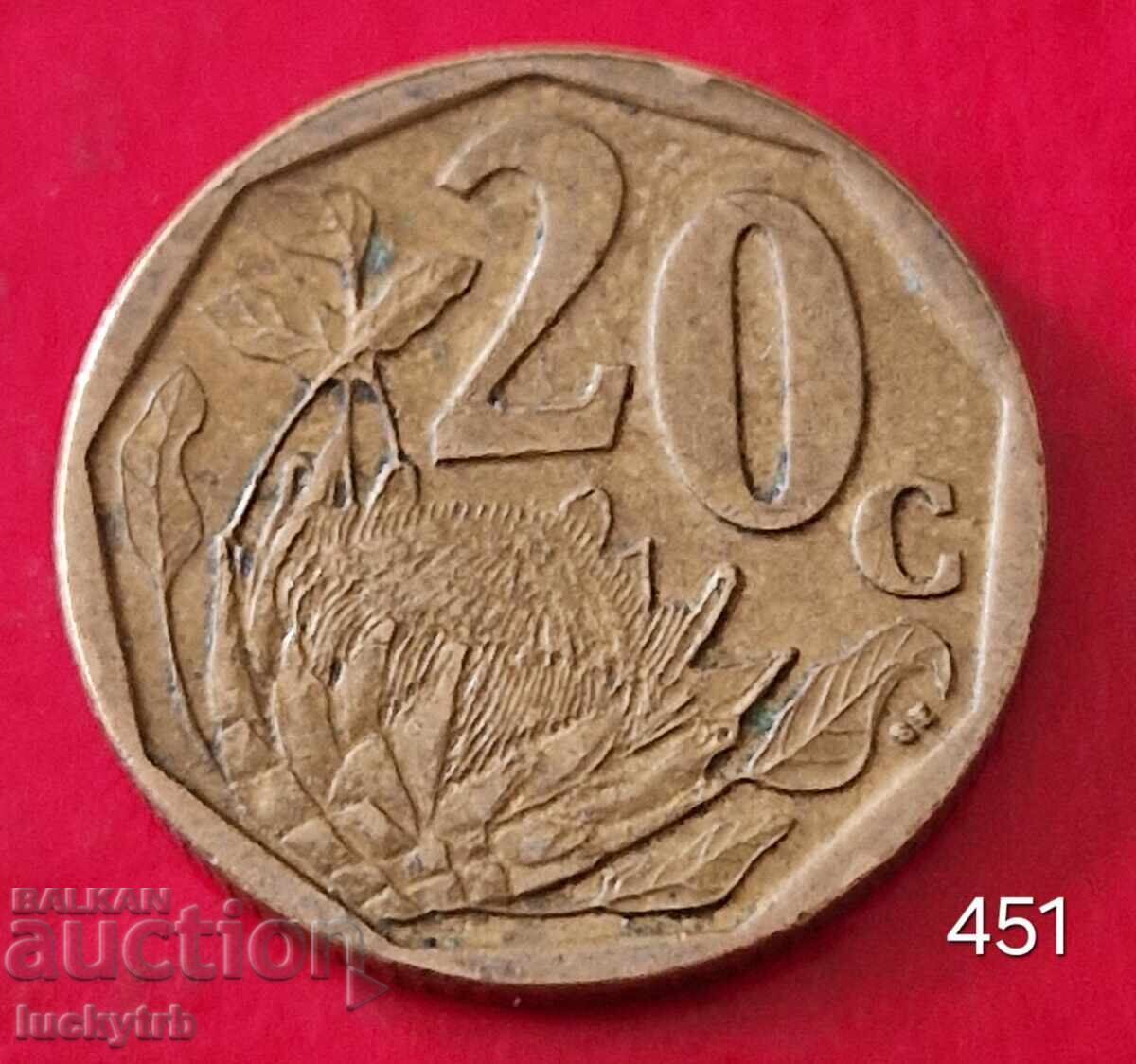 20 cenți 2009 - Africa de Sud 20 cenți 2009 - Africa de Sud