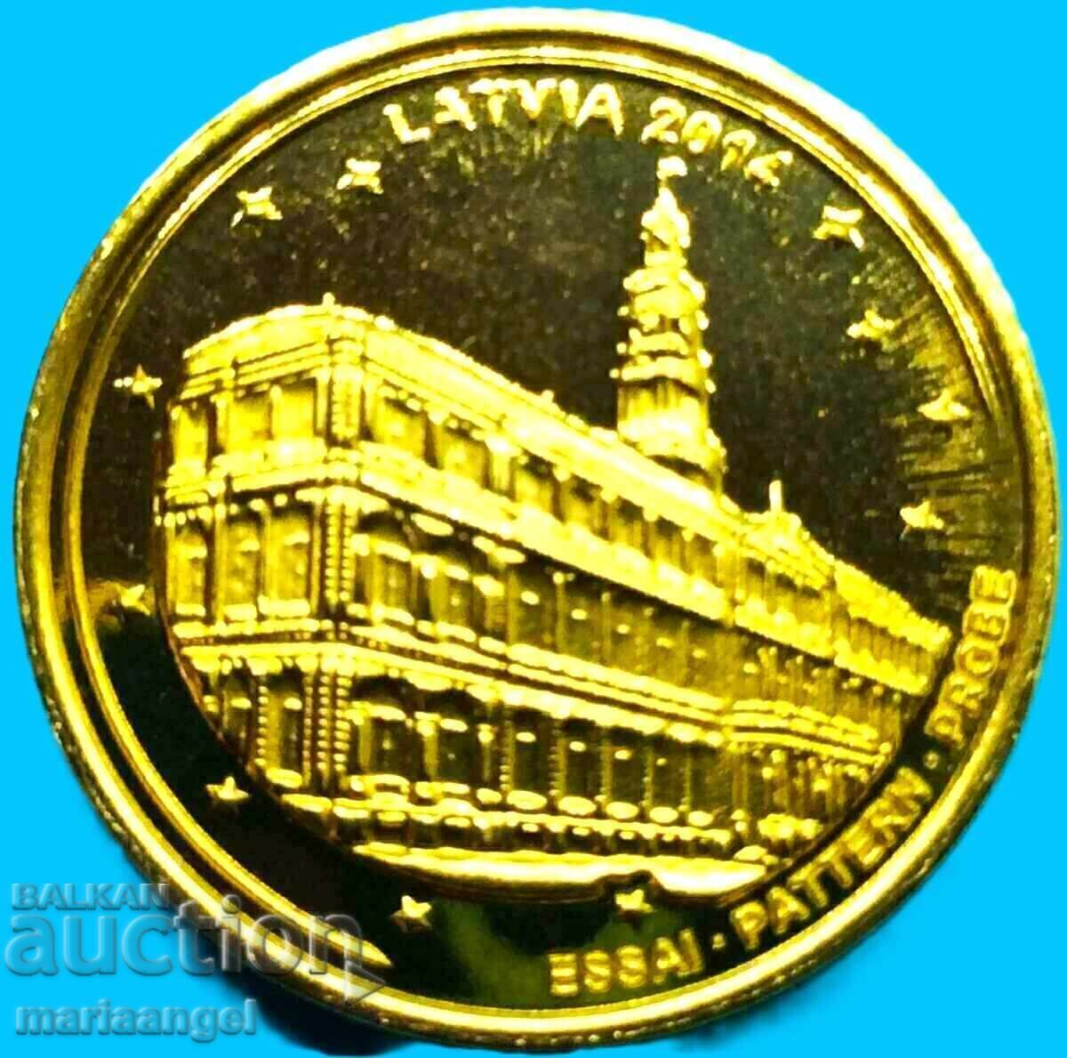 Livrarea 20 euro cenți 2014 Eșantion Essei Letonia UNC PROOF 5000 buc