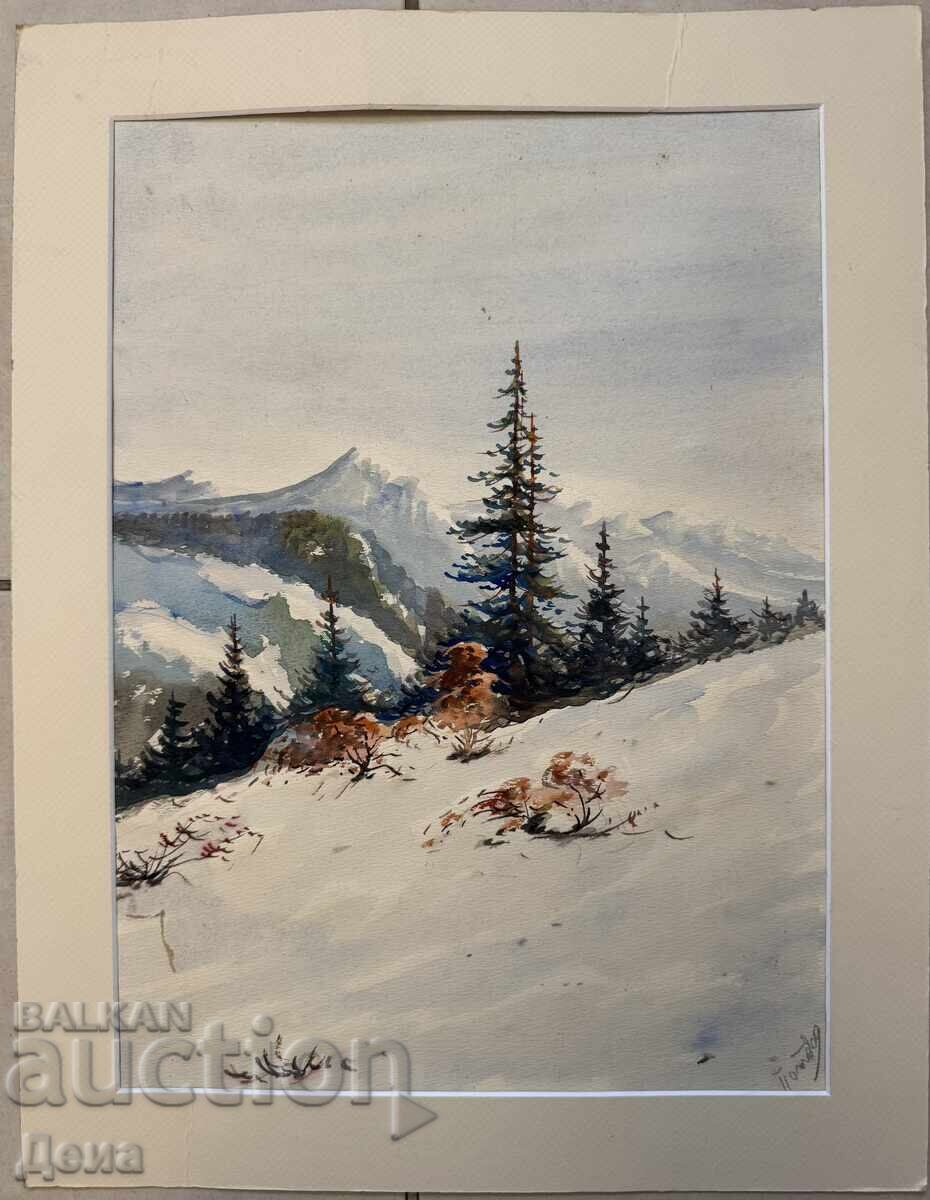 Acuarelă măiestrită din anii '40