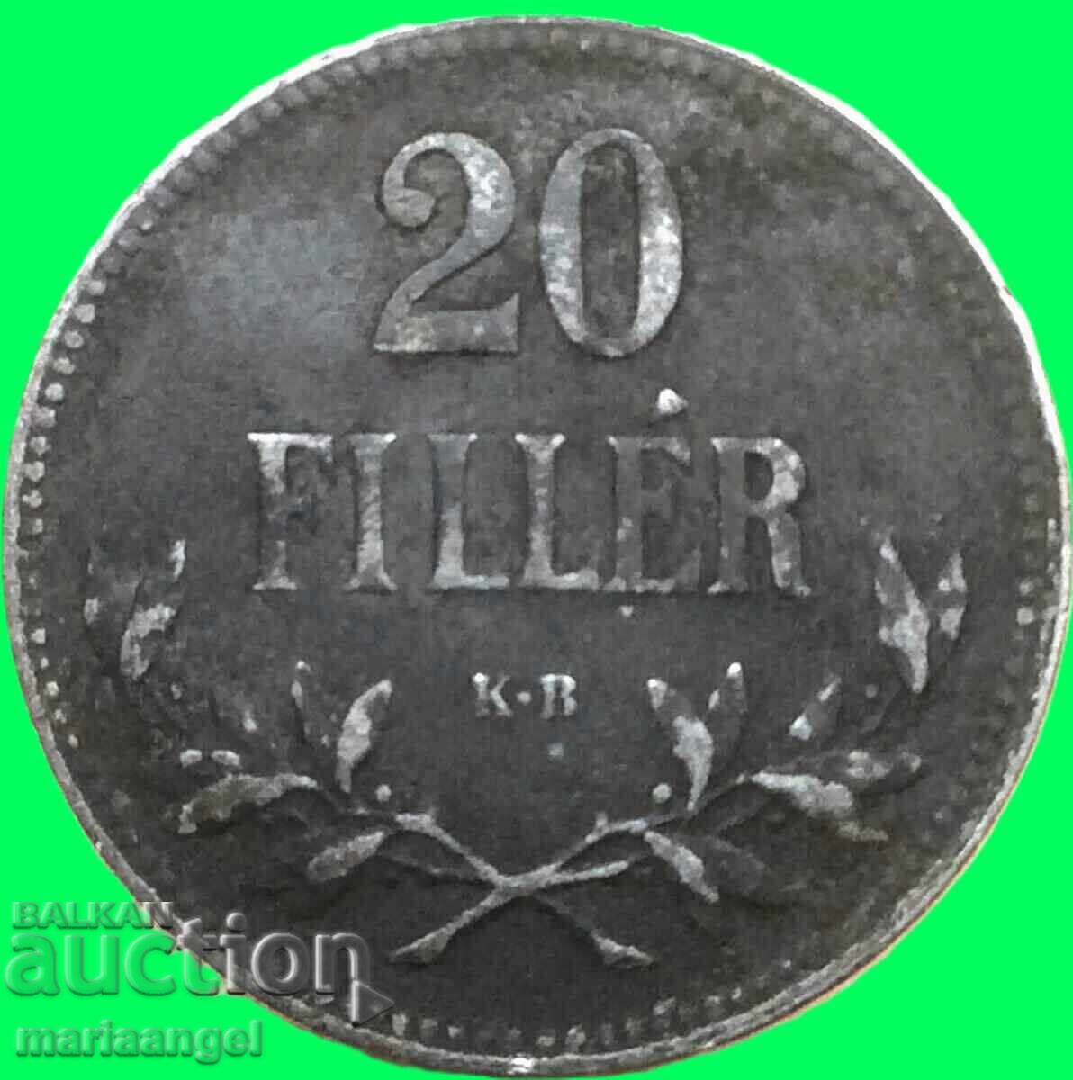Ungaria 20 de umpleri 1917 cu preț € 5.60 | 10.95 BGN