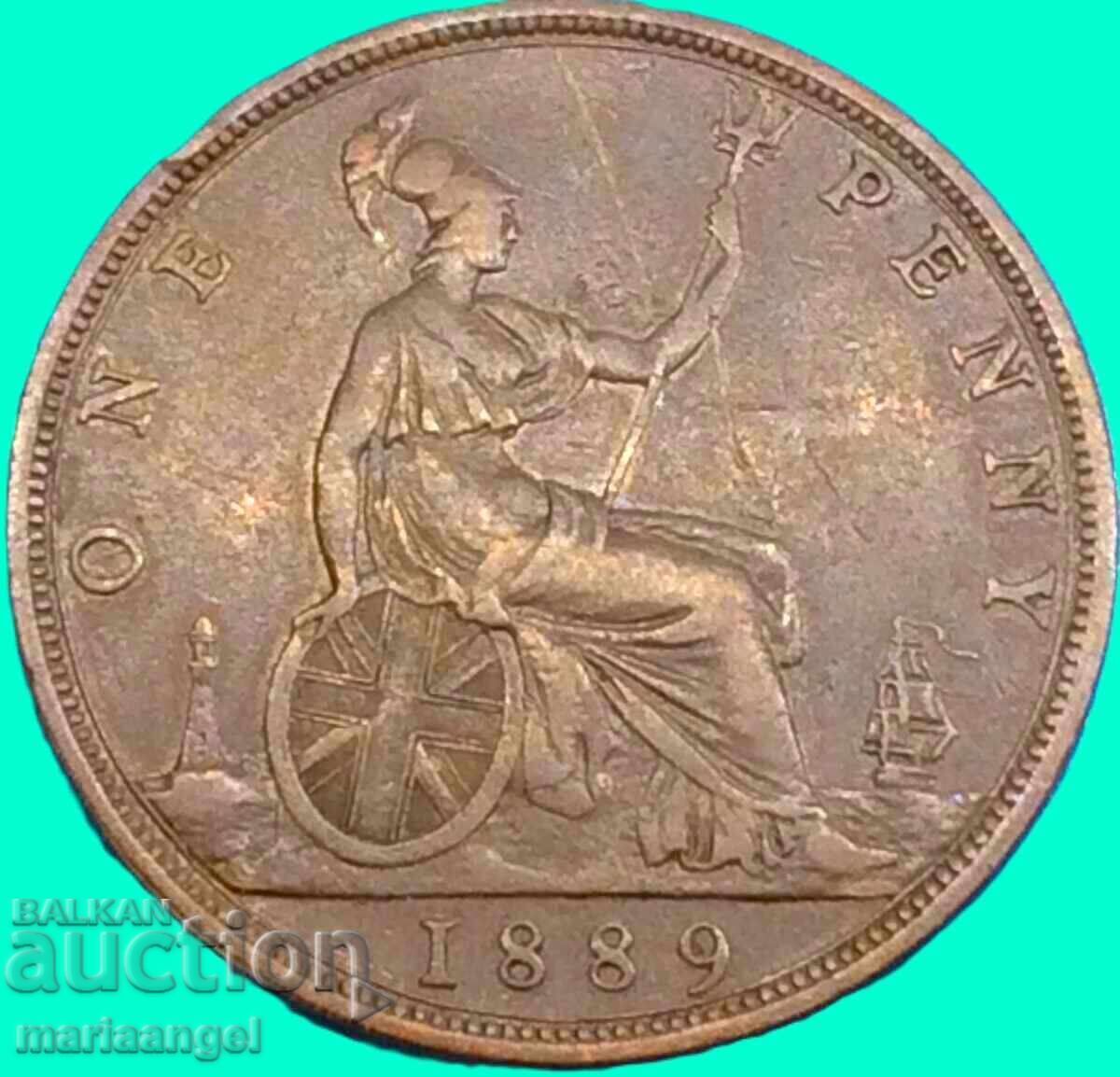 Livrarea Marea Britanie 1 penny 1889 Victoria 30mm bronz