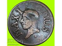 Franța 1827 1 liard Maximus token 22mm