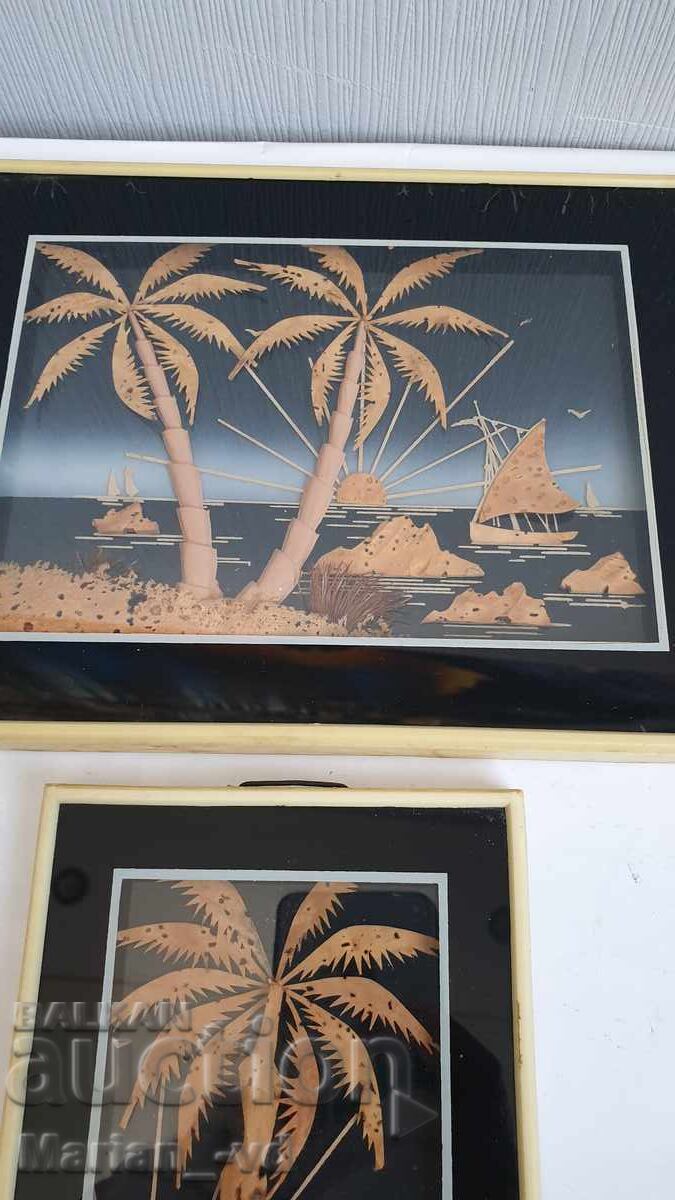 Tablouri retro din plută - 5 bucăți - 6