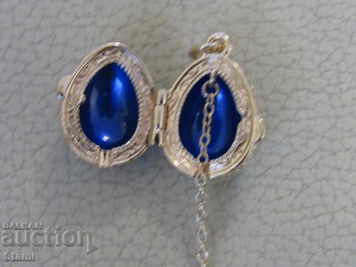 Licitație Colier cu pandantiv de dama rafinat - ou Faberge, nou