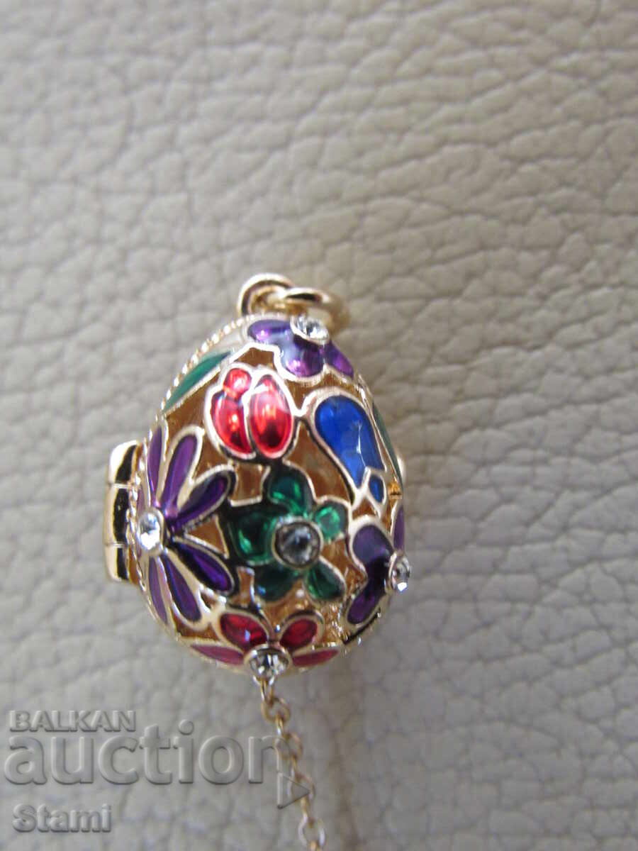 Fine women's pendant necklace - Faberge egg, new with price € 33.23 | 64.99 BGN