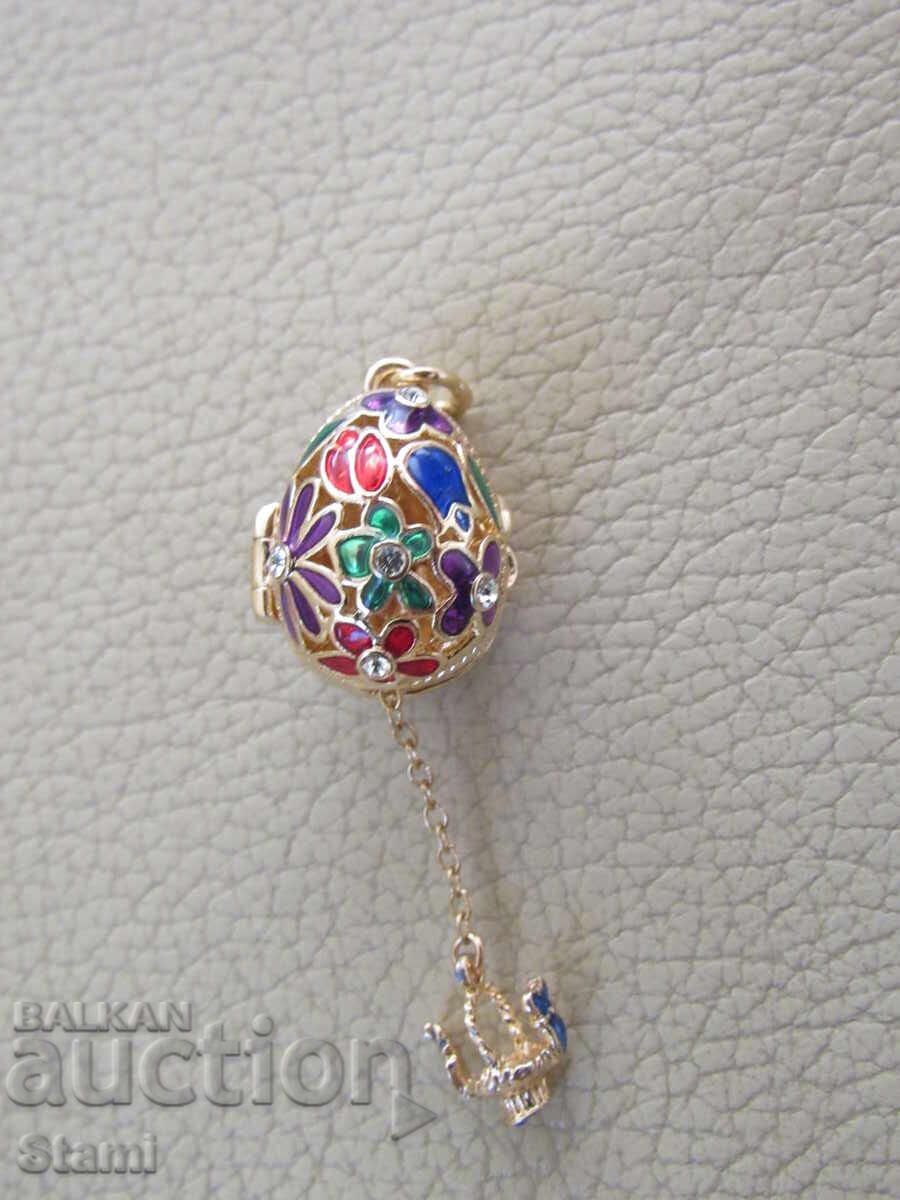 Fine women's pendant necklace - Faberge egg, new