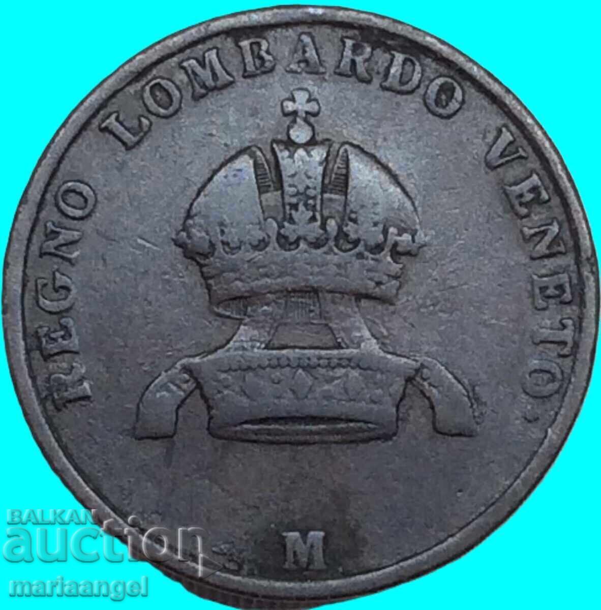 Lombardia Veneția 5 centesimi 1849 Italia M - Milano - rar