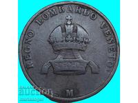 Lombardy Venice 5 centesimi 1849 Italy M - Milan - rare