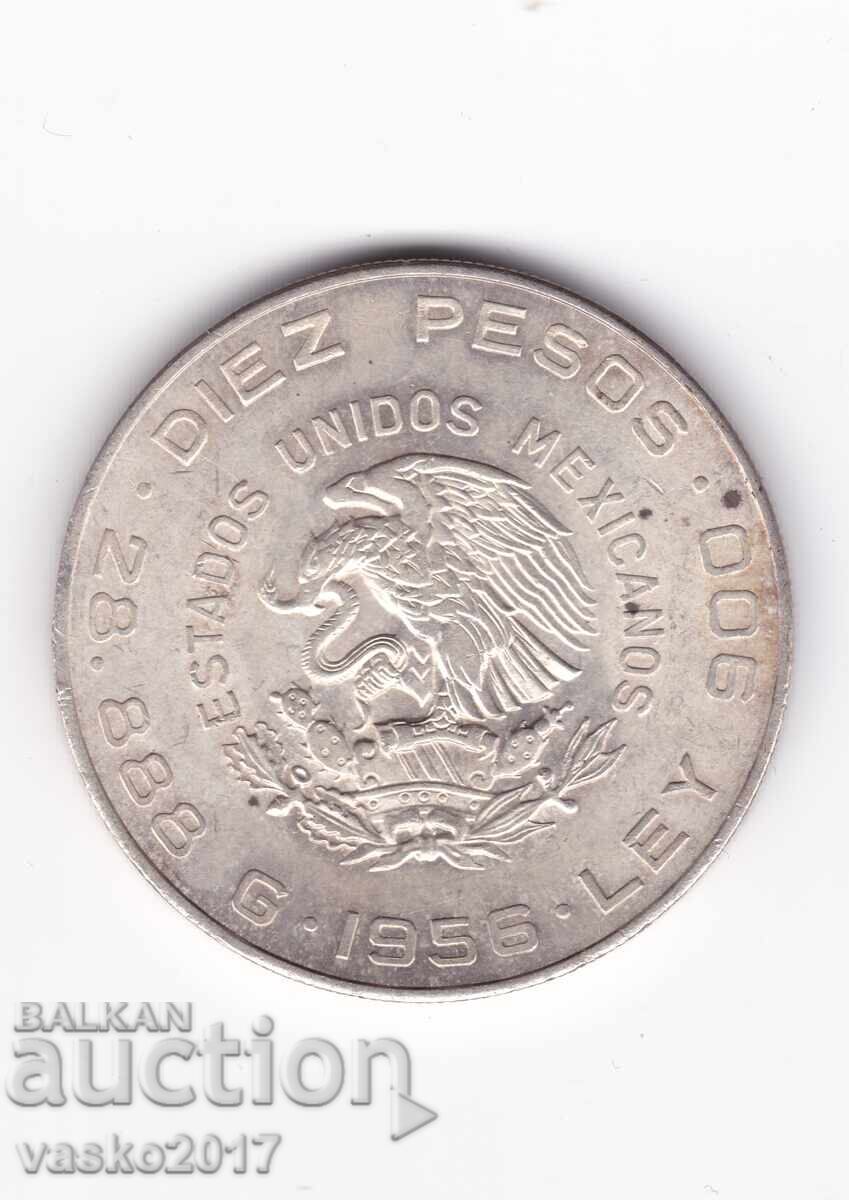 10 Pesos - Mexic 1956