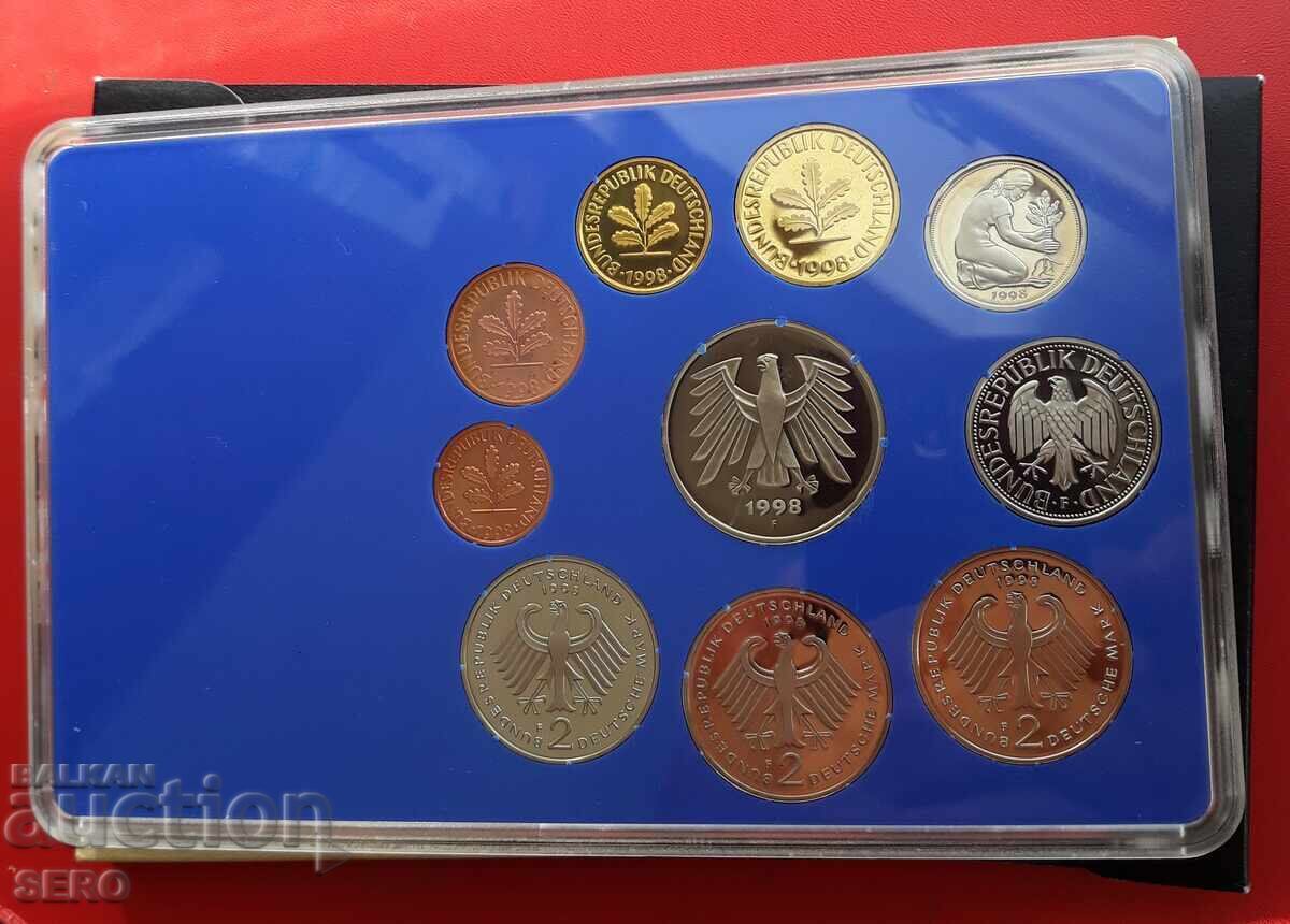 Аукцион Германия-СЕТ 1998 F-Щутгарт-10 монети/1х5 марки,3х2 марки/
