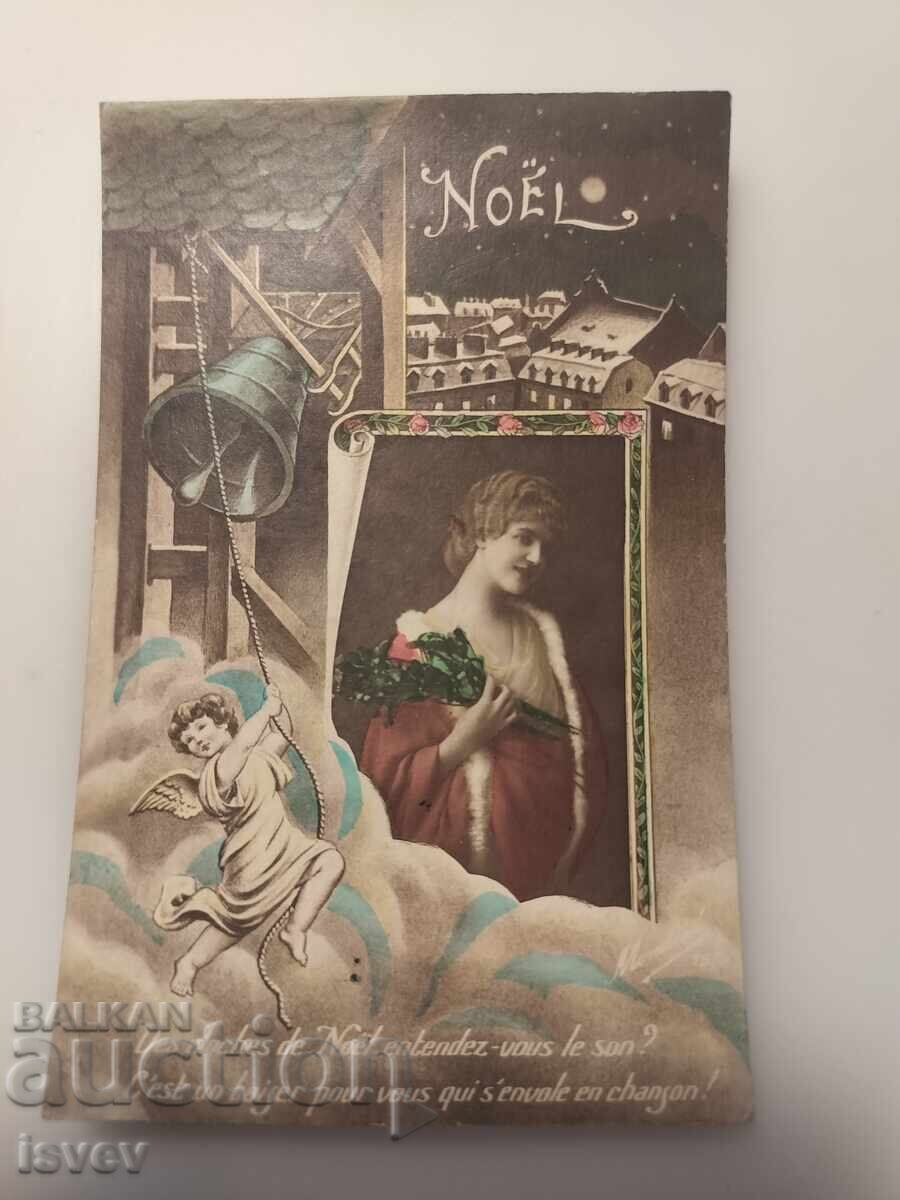 Veche carte poștală franceză de Crăciun din 1910