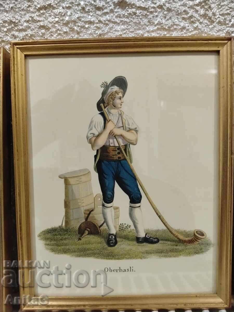 Δημοπρασία Διακοσμητικές ρετρό εκτυπώσεις – Ελβετικές λαϊκές φορεσιές