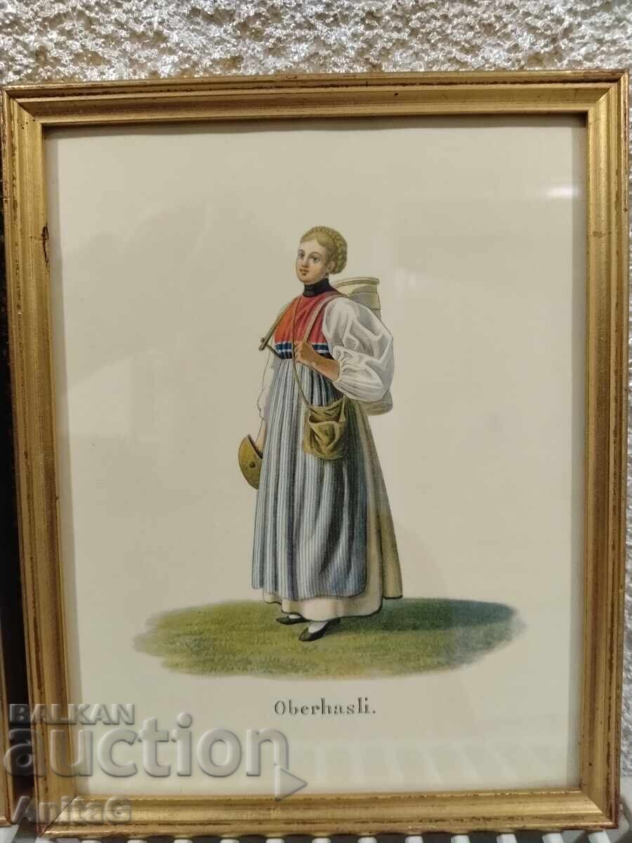 Παράδοση Διακοσμητικές ρετρό εκτυπώσεις – Ελβετικές λαϊκές φορεσιές