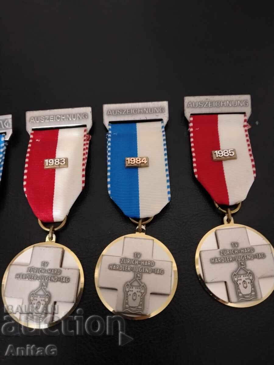 Δημοπρασία Σετ 5 ελβετικών μεταλλίων (1981-1985) – Faude Gippingen