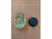 Κεραμικό αυγό σε βάση 13 εκ. ζωγραφισμένο με κινέζικα μοτίβα