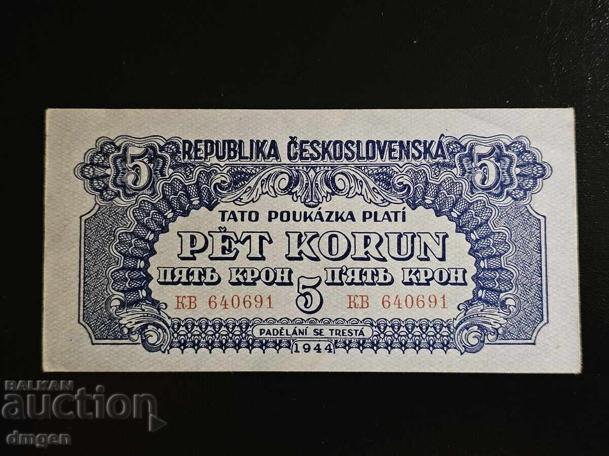5 coroane Cehoslovacia 1944