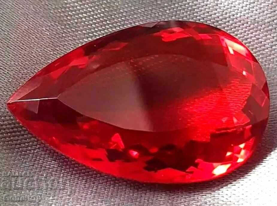 Licitație BZC! 12.65 ct. natural ruby pear sert. EGL de la 1 ct!