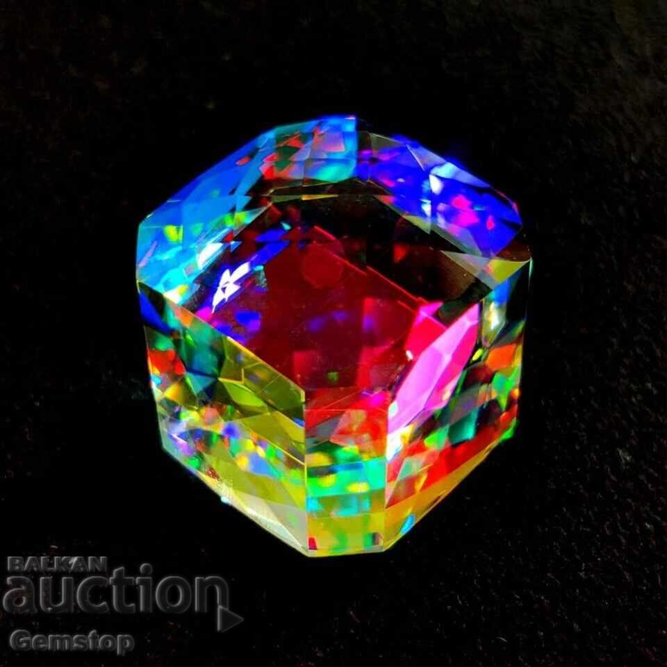 BZC! 50.85ct - Topaz mistic natural, cub, certificat EGL, de la 1st cu preț € 0.01 | 0.02 BGN