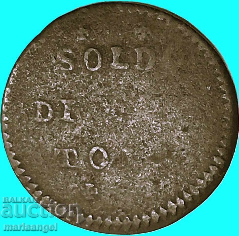 Доставка на 1 солдо 1736 Италия Мантуя Доставка на 1 солдо 1736 Италия Мантуя