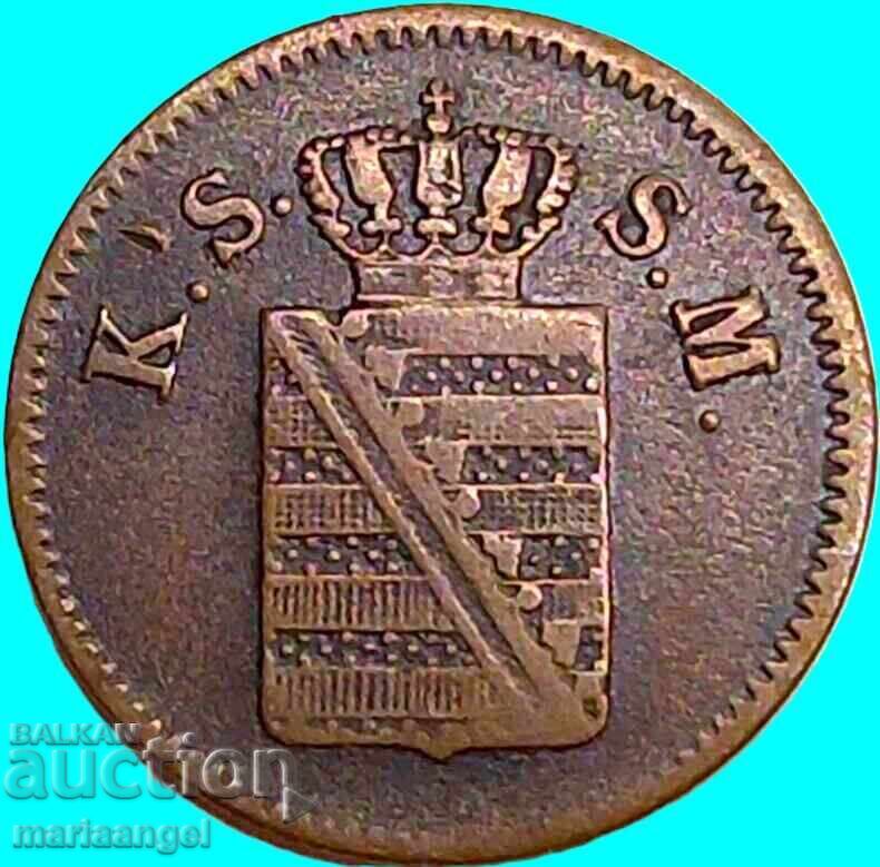 1 Pfennig 1856 F Germany Saxony - 6