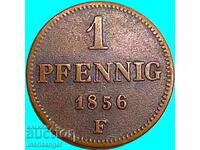 1 Pfennig 1856 F Germany Saxony