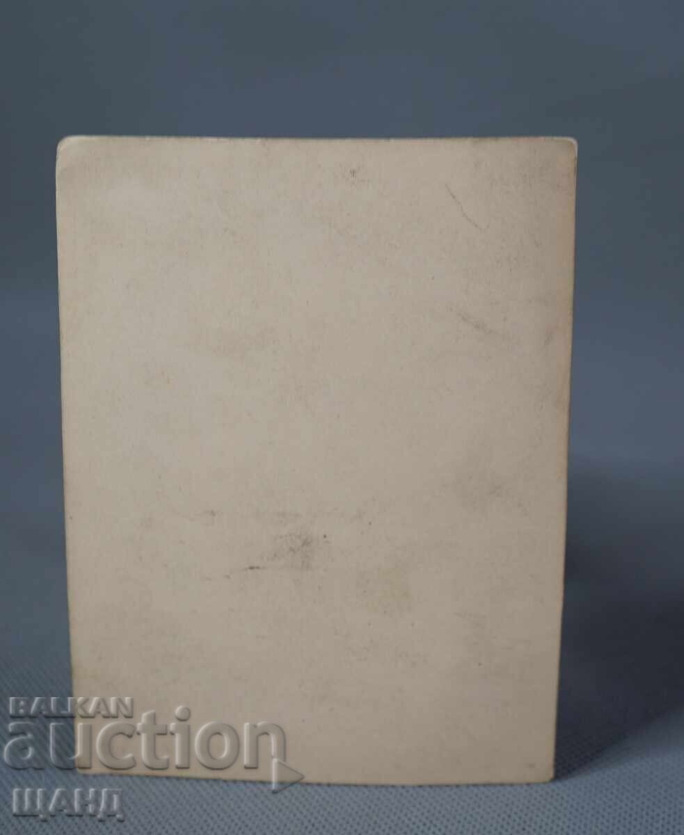 Licitație Veche poză militară carton gros ofițer în uniformă