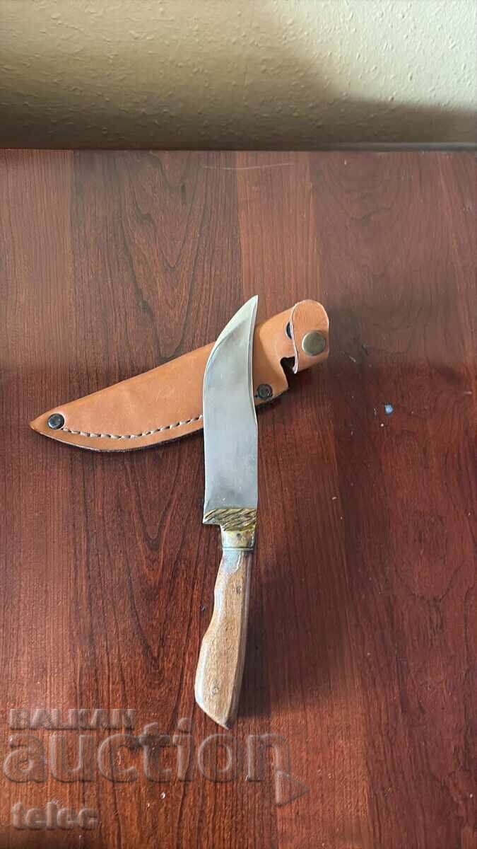Licitație Cuțit de vânătoare handmade cu teacă