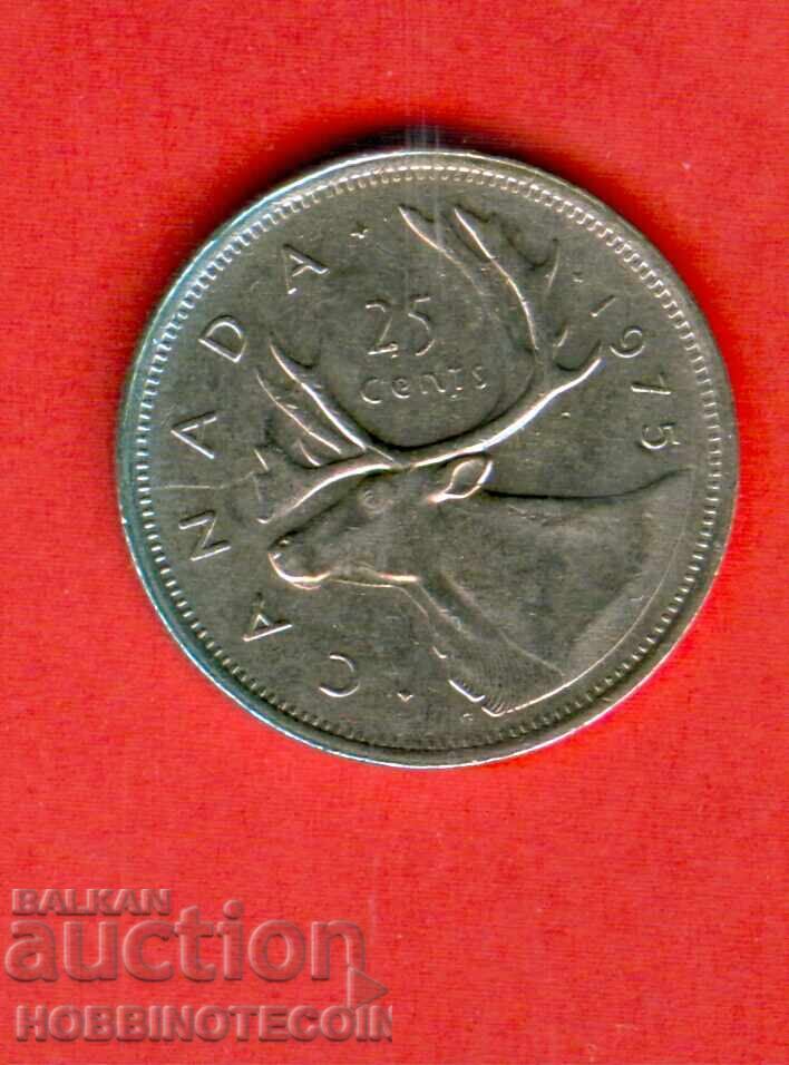 CANADA 25 cenți emisiune - issue 1975 - TÂNĂRA REGINĂ CANADA 25 cenți emisiune - issue 1975 - TÂNĂRA REGINĂ