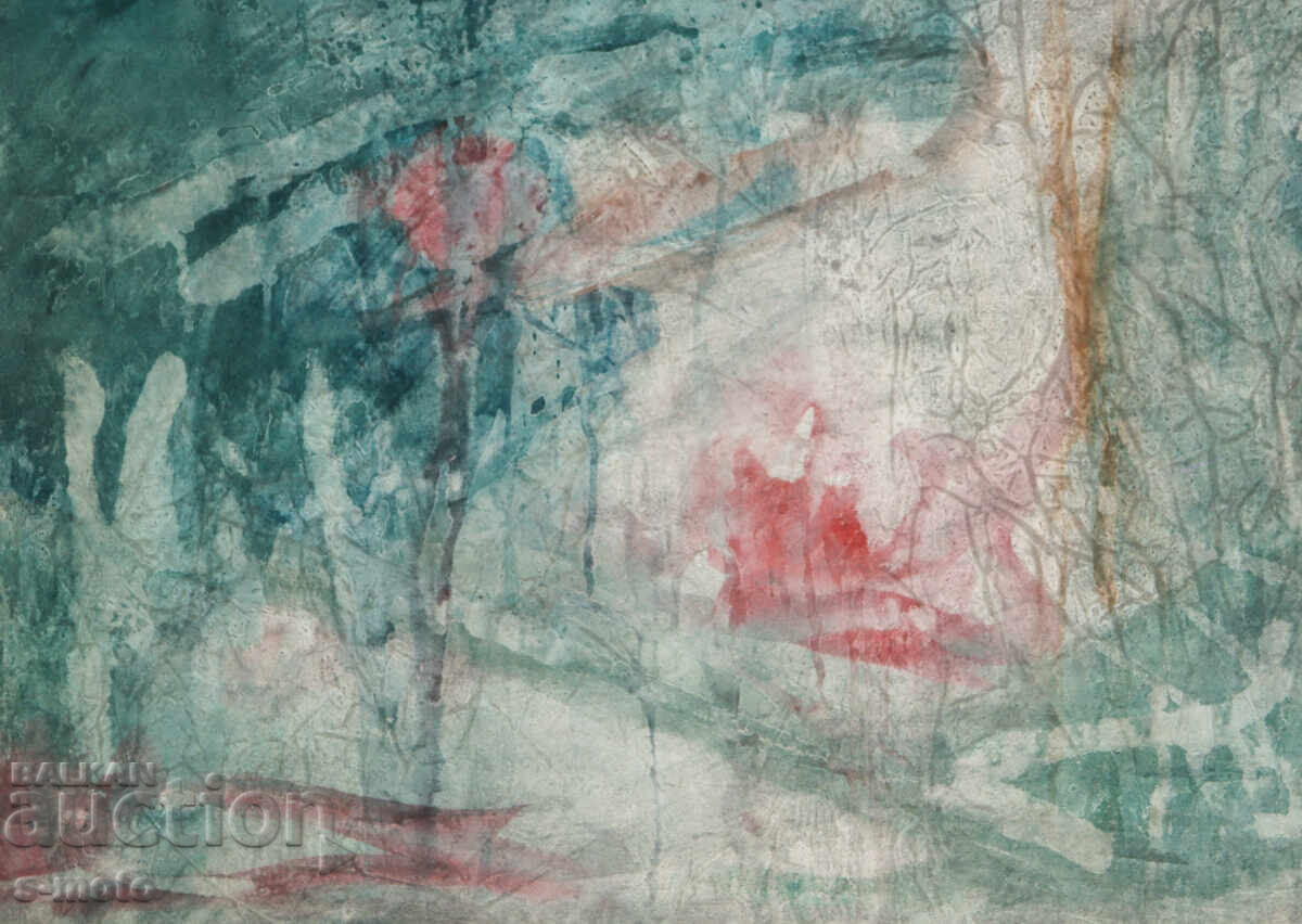 Kартина акварел абстрактен пейзаж