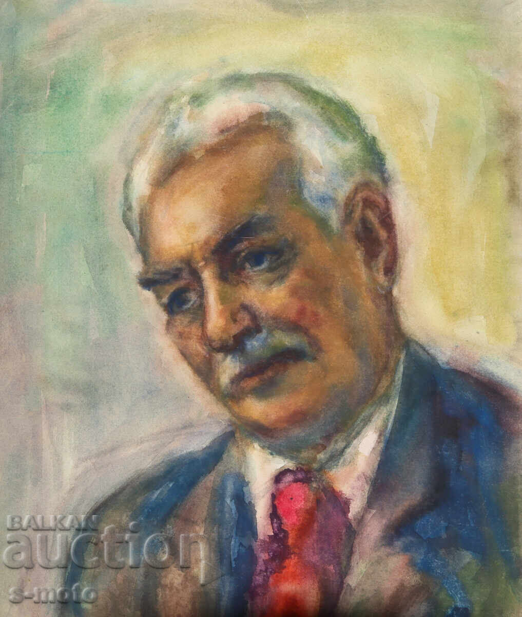 Δημοπρασία Ακουαρέλα ανδρικό πορτρέτο