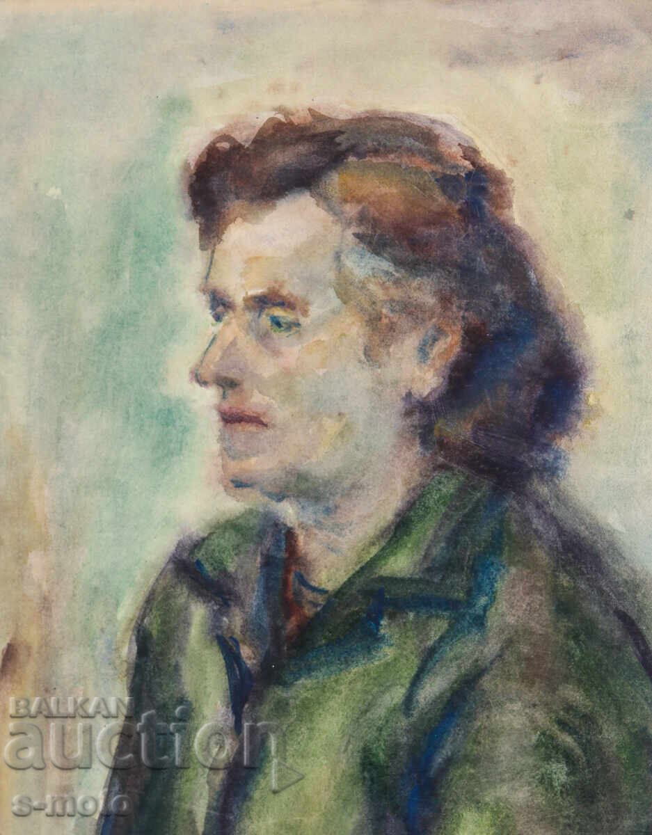 Pictură acuarelă portret feminin