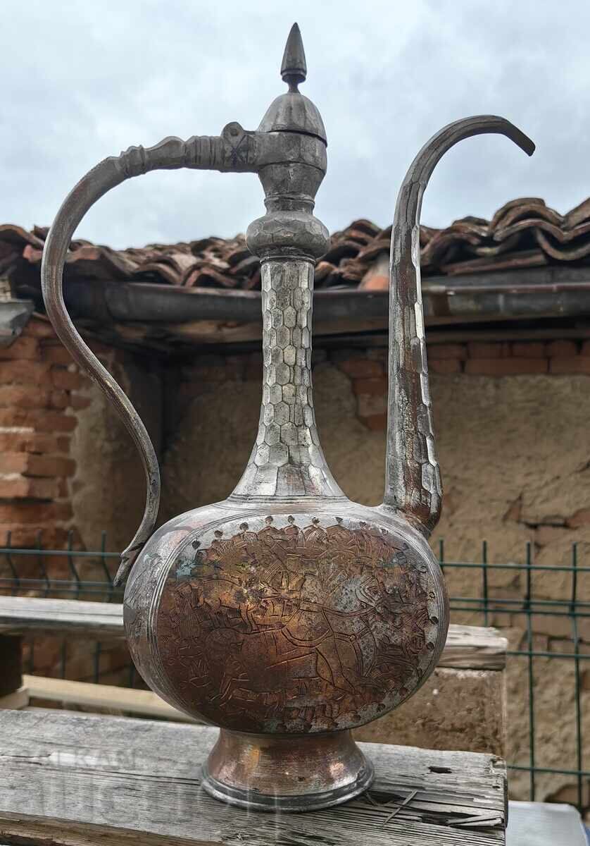 Livrarea 1.595 KG IBRIQ VECHI MARE MASIV DIN CUPRU CU GRAVURI BOGATE ZDR