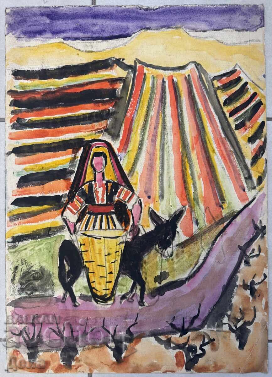 Acuarelă față-verso Pencho Balkanic - 6 Acuarelă față-verso Pencho Balkanic - 6