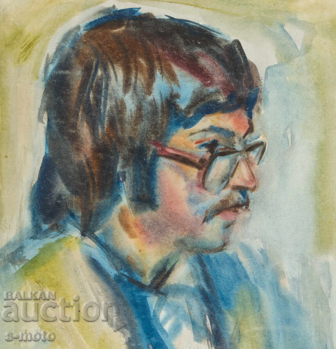 Kартина акварел мъжки портрет - 5