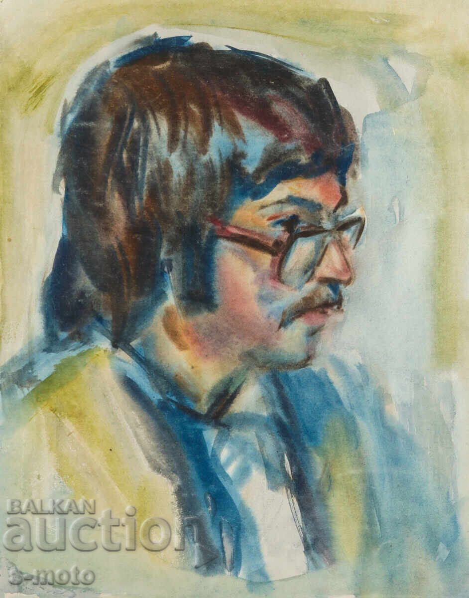 Kартина акварел мъжки портрет