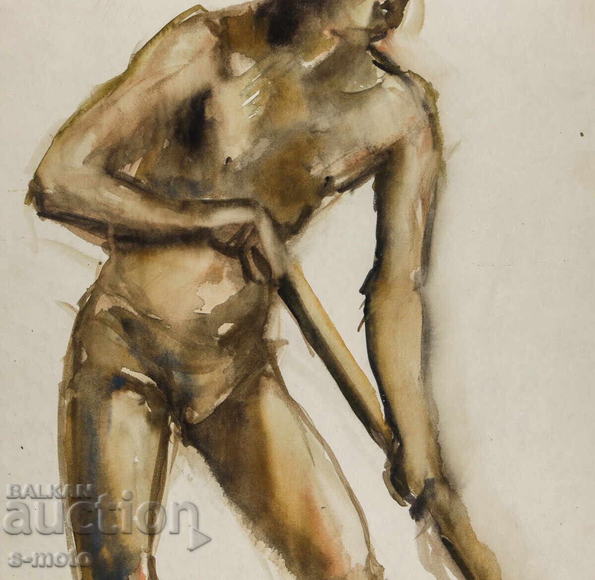 Πίνακας ακουαρέλα ανδρικό πορτρέτο γυμνό σώμα - 5 Πίνακας ακουαρέλα ανδρικό πορτρέτο γυμνό σώμα - 5