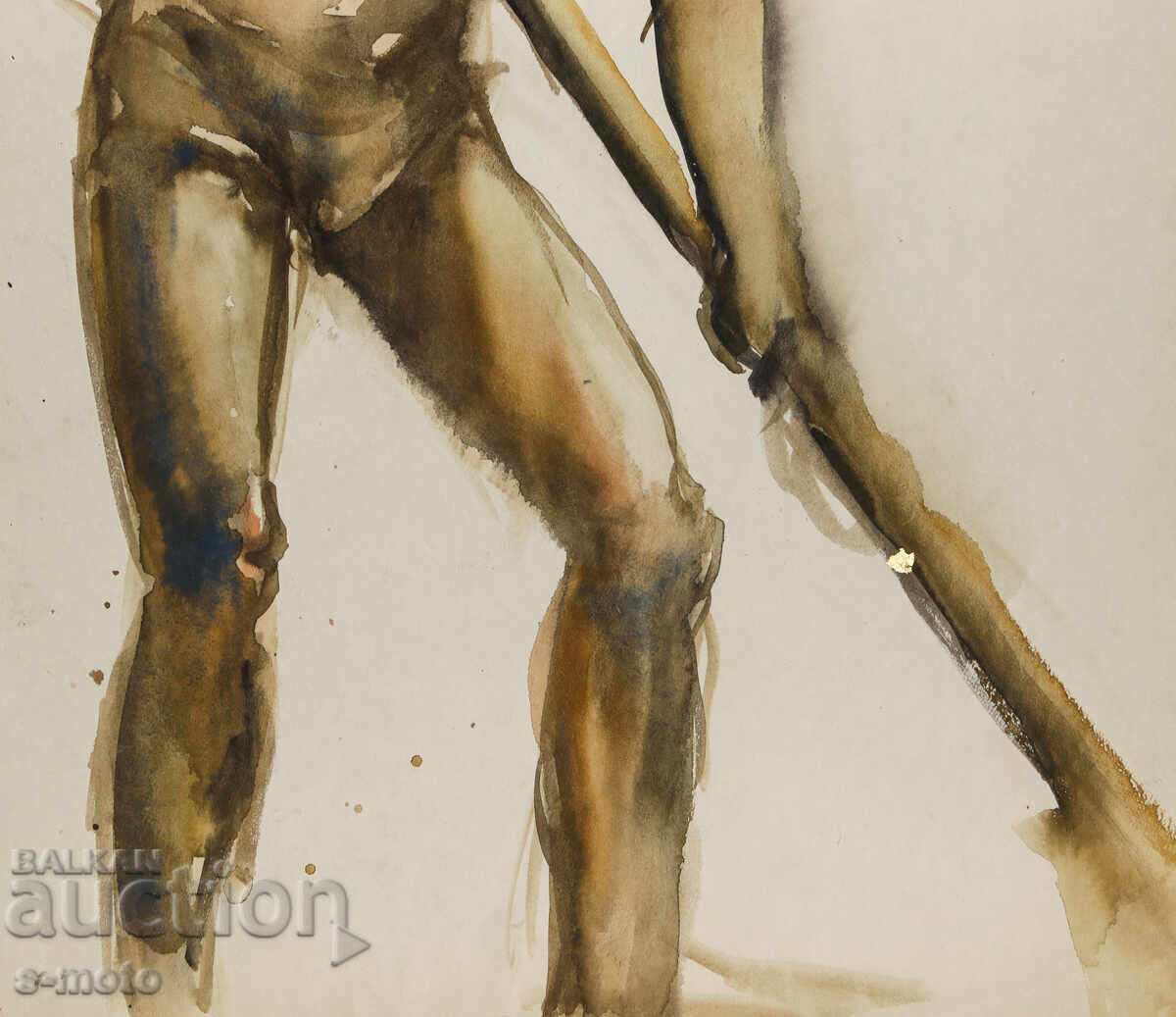 Πίνακας ακουαρέλα ανδρικό πορτρέτο γυμνό σώμα - 6 Πίνακας ακουαρέλα ανδρικό πορτρέτο γυμνό σώμα - 6