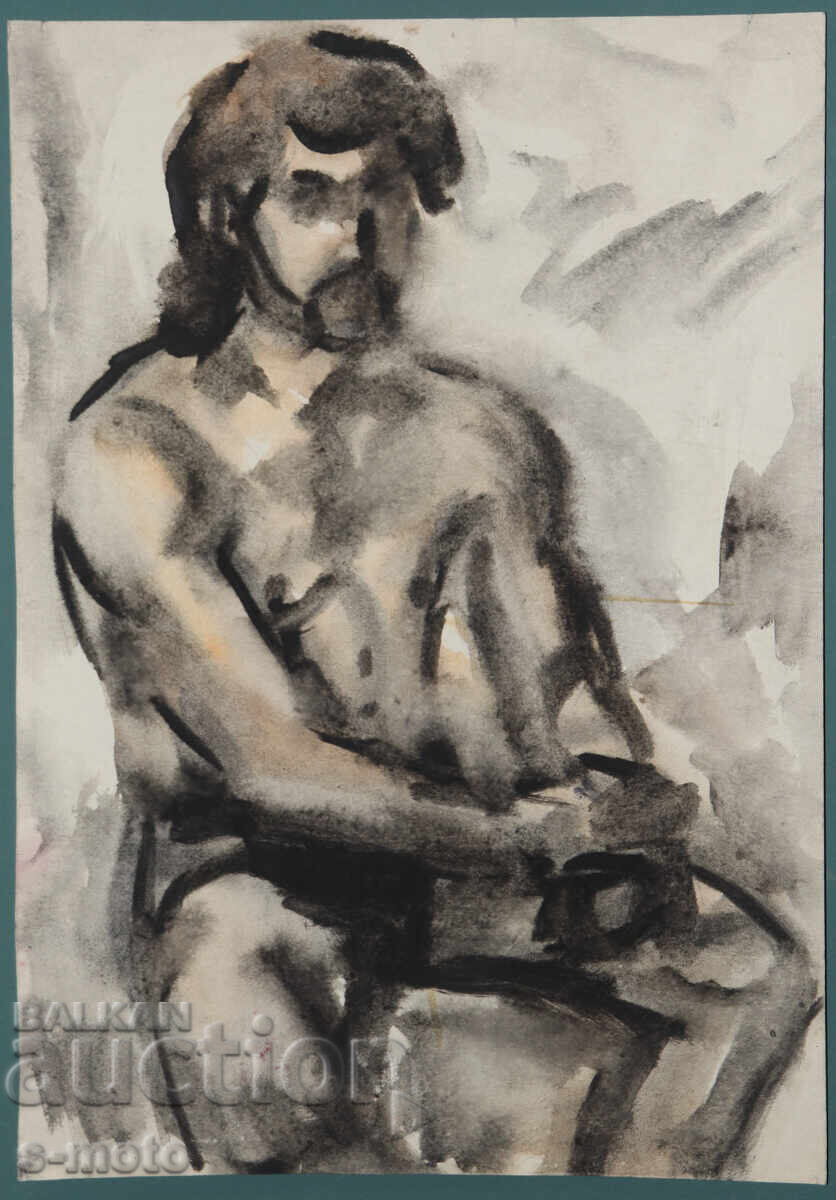 Kартина акварел мъжки портрет с цена € 100.00 | 195.58 лв.