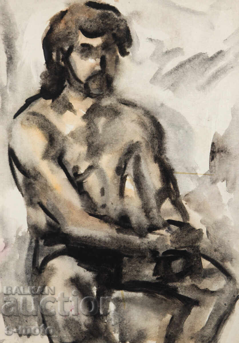 Kартина акварел мъжки портрет