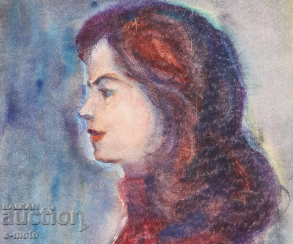 Παράδοση Έργο ζωγραφικής με ακουαρέλα, γυναικείο πορτρέτο Παράδοση Έργο ζωγραφικής με ακουαρέλα, γυναικείο πορτρέτο