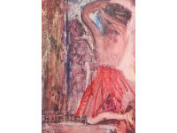 Πορτρέτο γυναίκας με ακουαρέλα μπροστά σε καθρέφτη