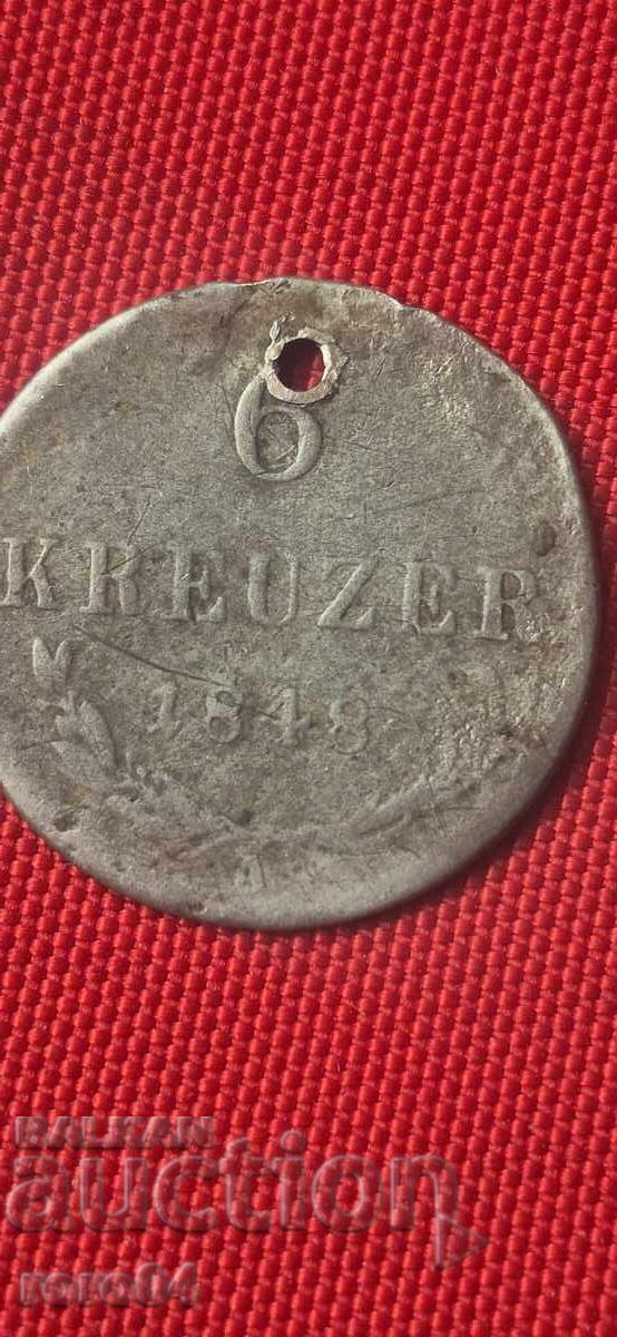 Аукцион 6 КРОЙЦЕРА 1848 г.