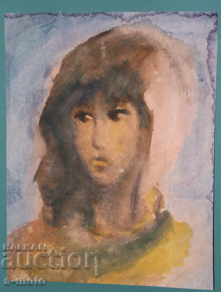 Έργο ζωγραφικής με ακουαρέλα, γυναικείο πορτρέτο με τιμή € 110.00 | 215.14 BGN