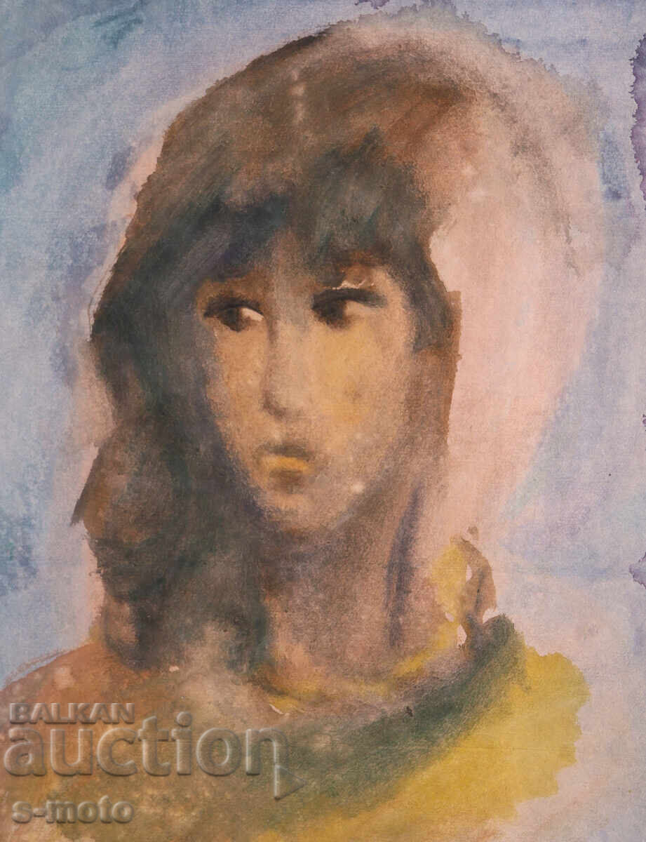 Δημοπρασία Έργο ζωγραφικής με ακουαρέλα, γυναικείο πορτρέτο