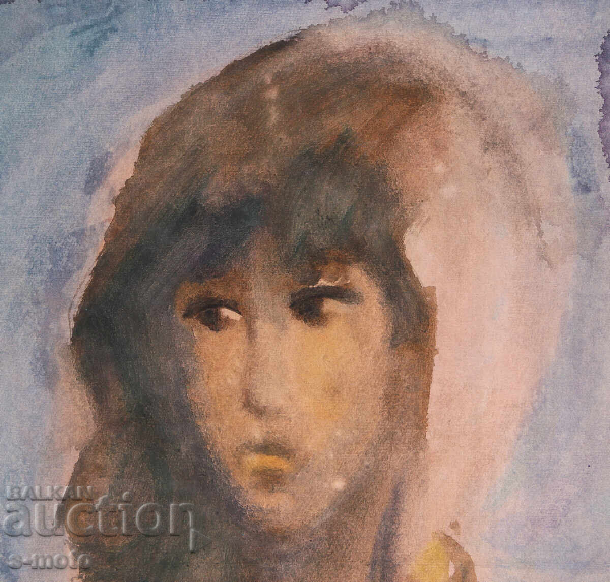 Παράδοση Έργο ζωγραφικής με ακουαρέλα, γυναικείο πορτρέτο